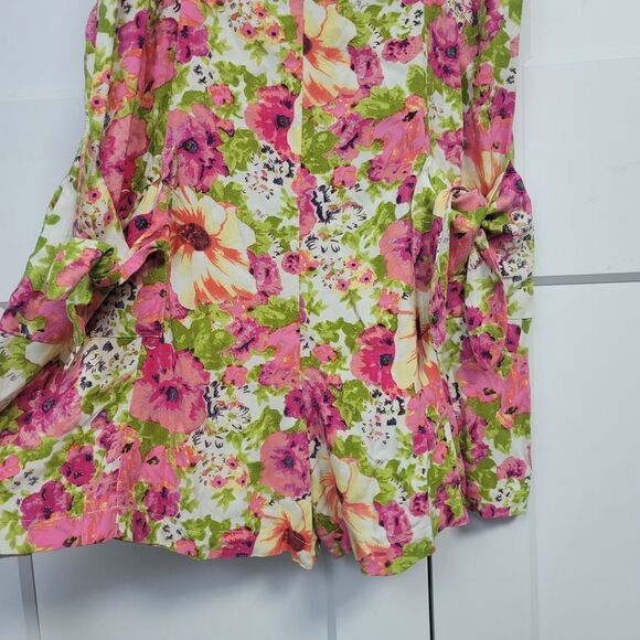 Forever 21 Colorful Floral Spaghetti Strap Romper, Medium - Picture 4 of 7